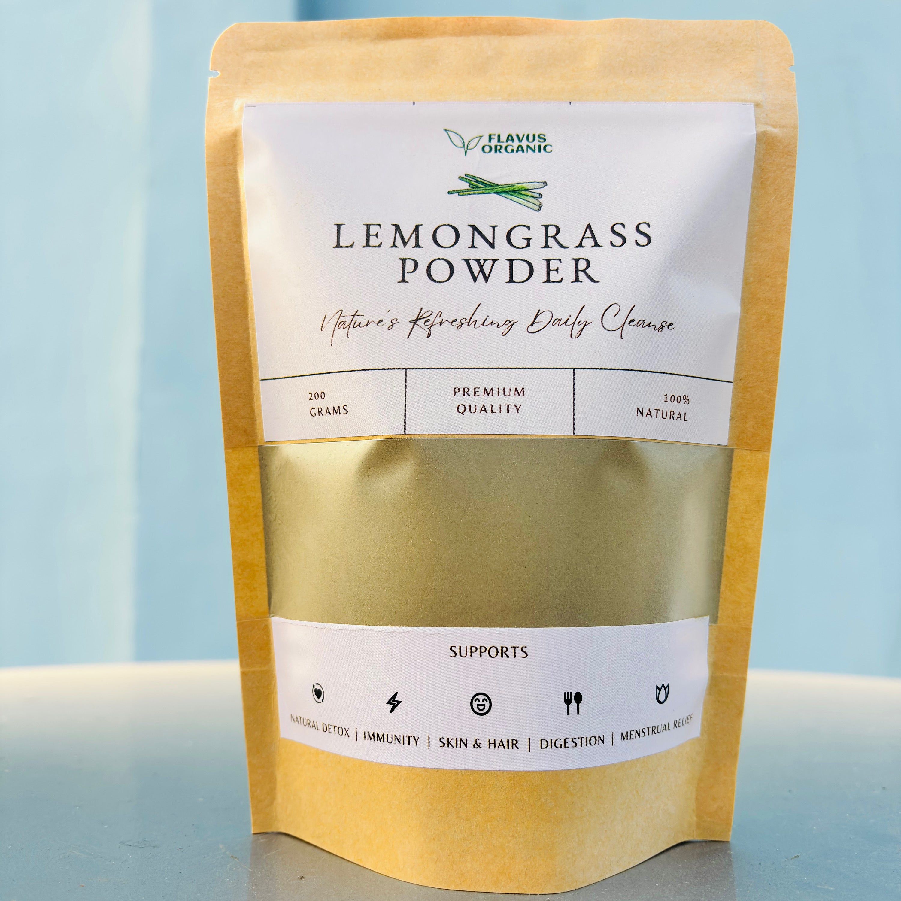 Pouch of Flavus Organic Lemongrass Powder