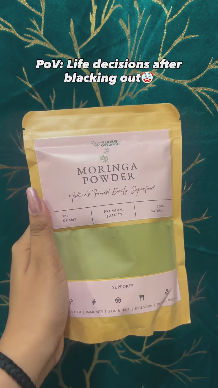 An international yoga trainer consuming Flavus Organic Moringa Powder